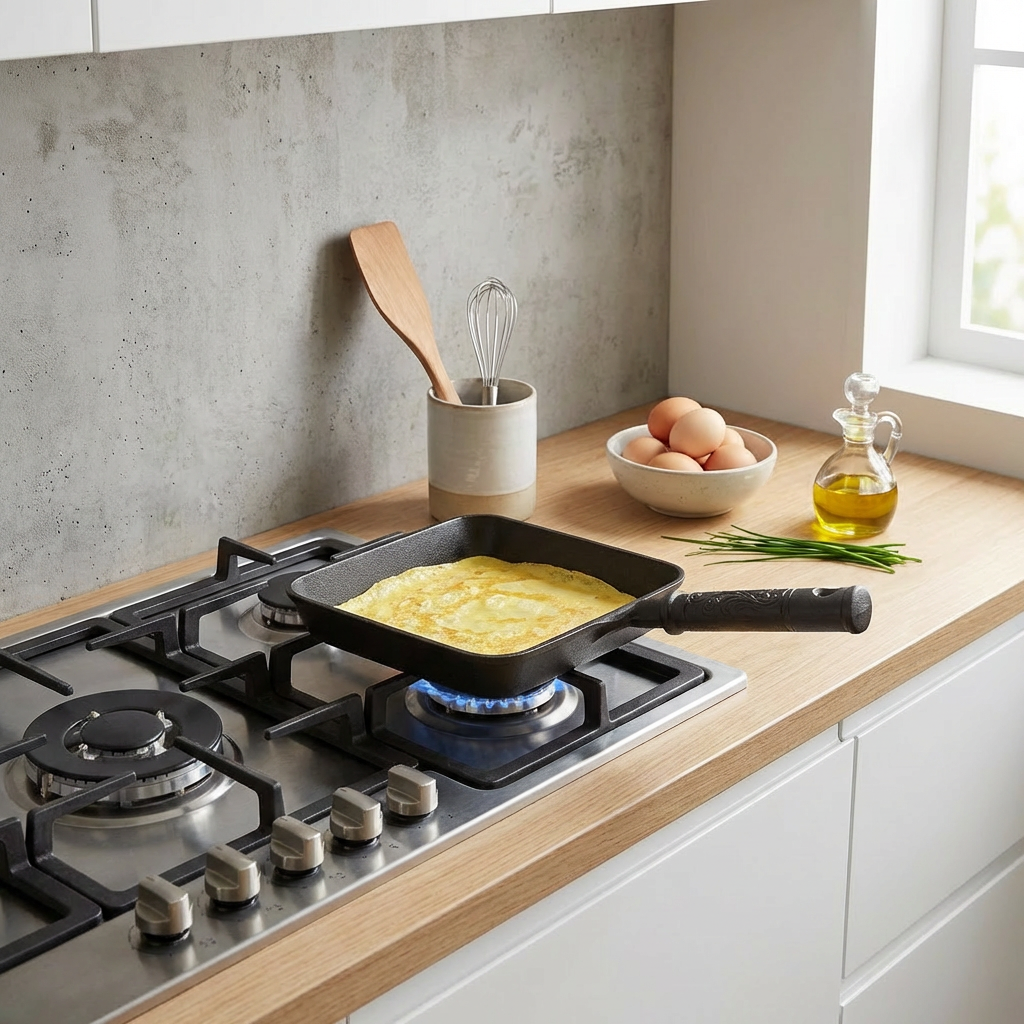 Pre-Seasoned Cast Iron Square Skillet Pan