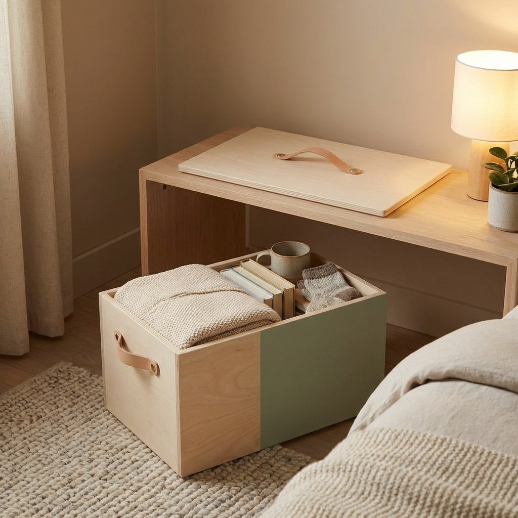 Modern Wooden Storage Box with Lid