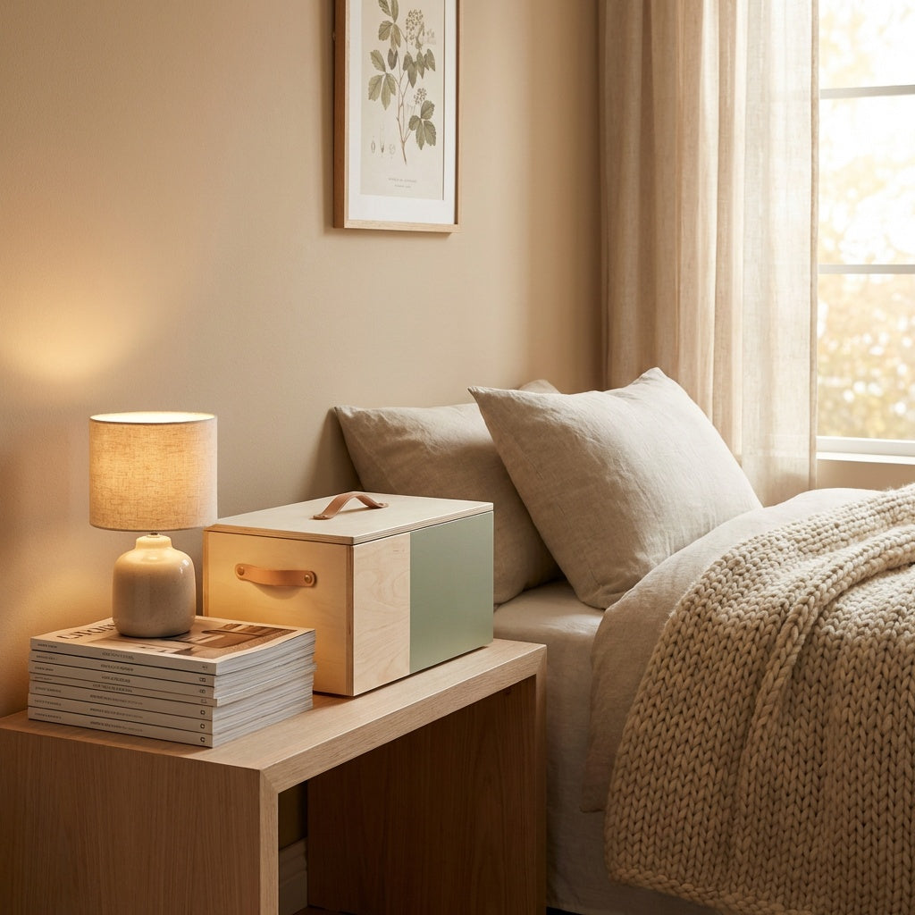 Modern Wooden Storage Box with Lid