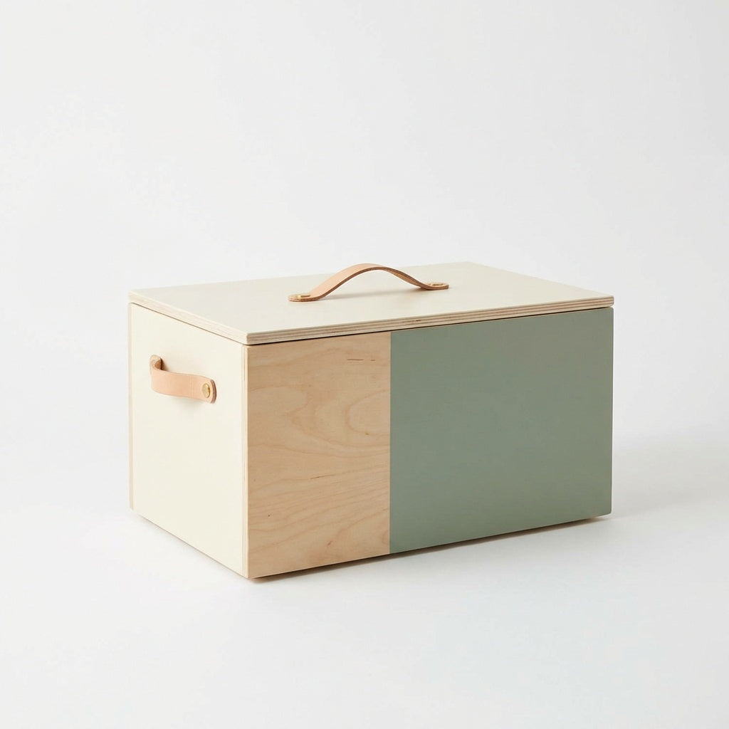 Modern Wooden Storage Box with Lid